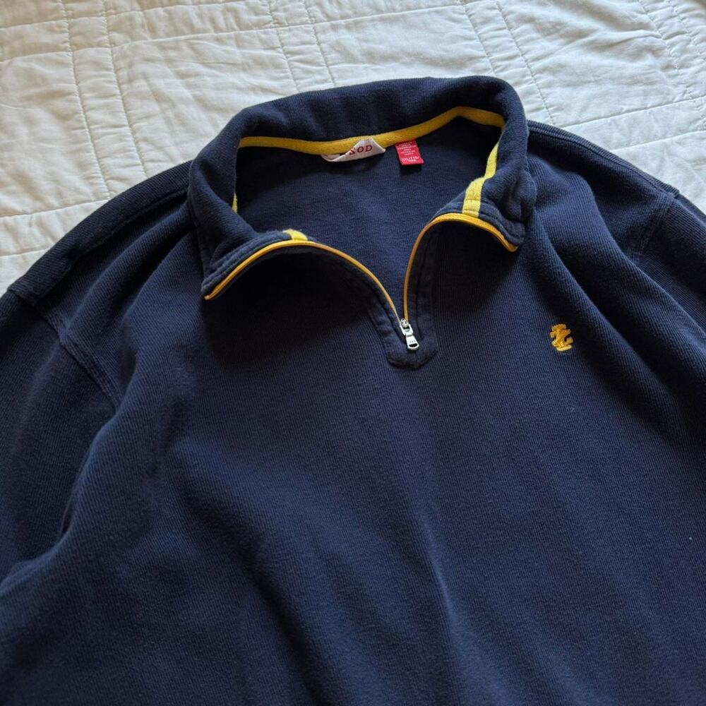 y2k izod  pullover mens size XXL‎ navy 1/4 zip sweater luxury sport preppy